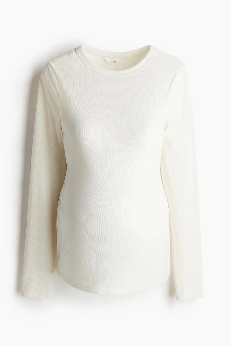 H&M  MAMA Ribbed jersey top for Women | Best Price UAE